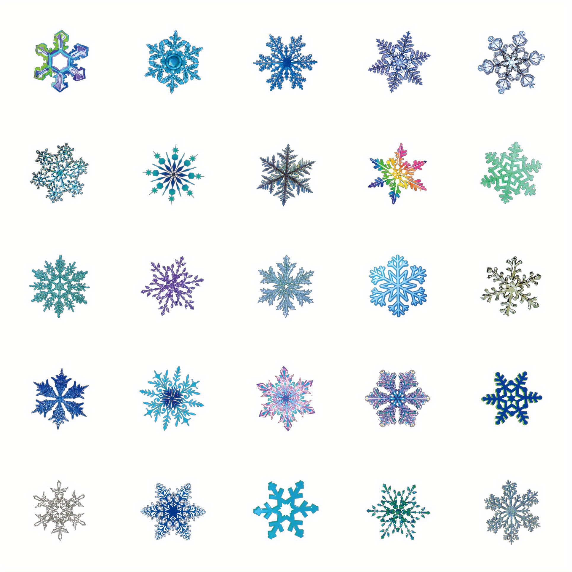 Snowflake Stickers Pack Cute Aesthetics Vinyl Waterproof - Temu