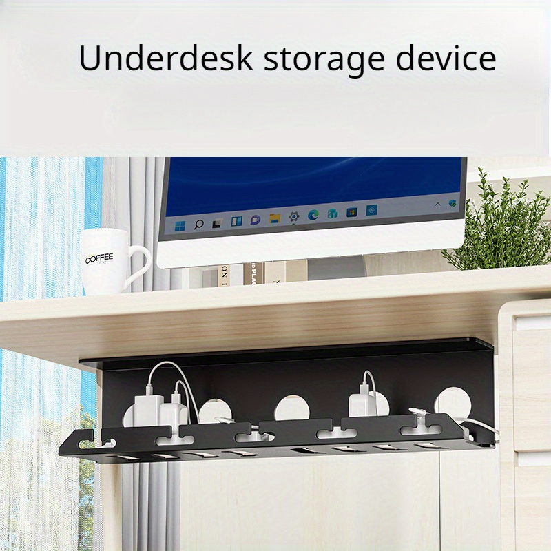 1pc Underdesk Cable Tidy Shelf, Punchfree Cable Storage Box, Household  Storage Organizer For Wire Management Of Office, Bedroom, Living Room,  Home, Do