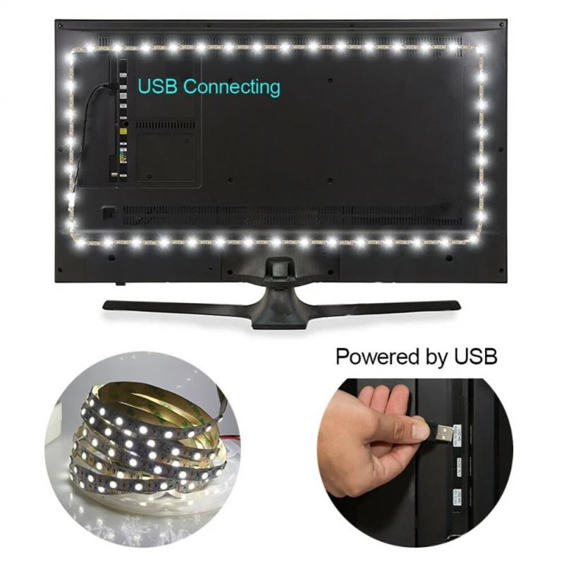 Rétro-éclairage LED pour TV de 55 à 85 pouces, 5 m de bande LED RVB avec  application - Bluetooth, USB LED Backlight pour TV 55, A726 - Cdiscount  Maison