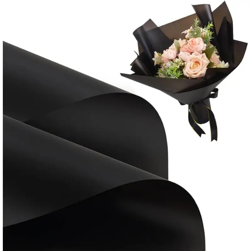Black Floral Wrap Matte Floral Wrapping Paper Flower Bouquet - Temu