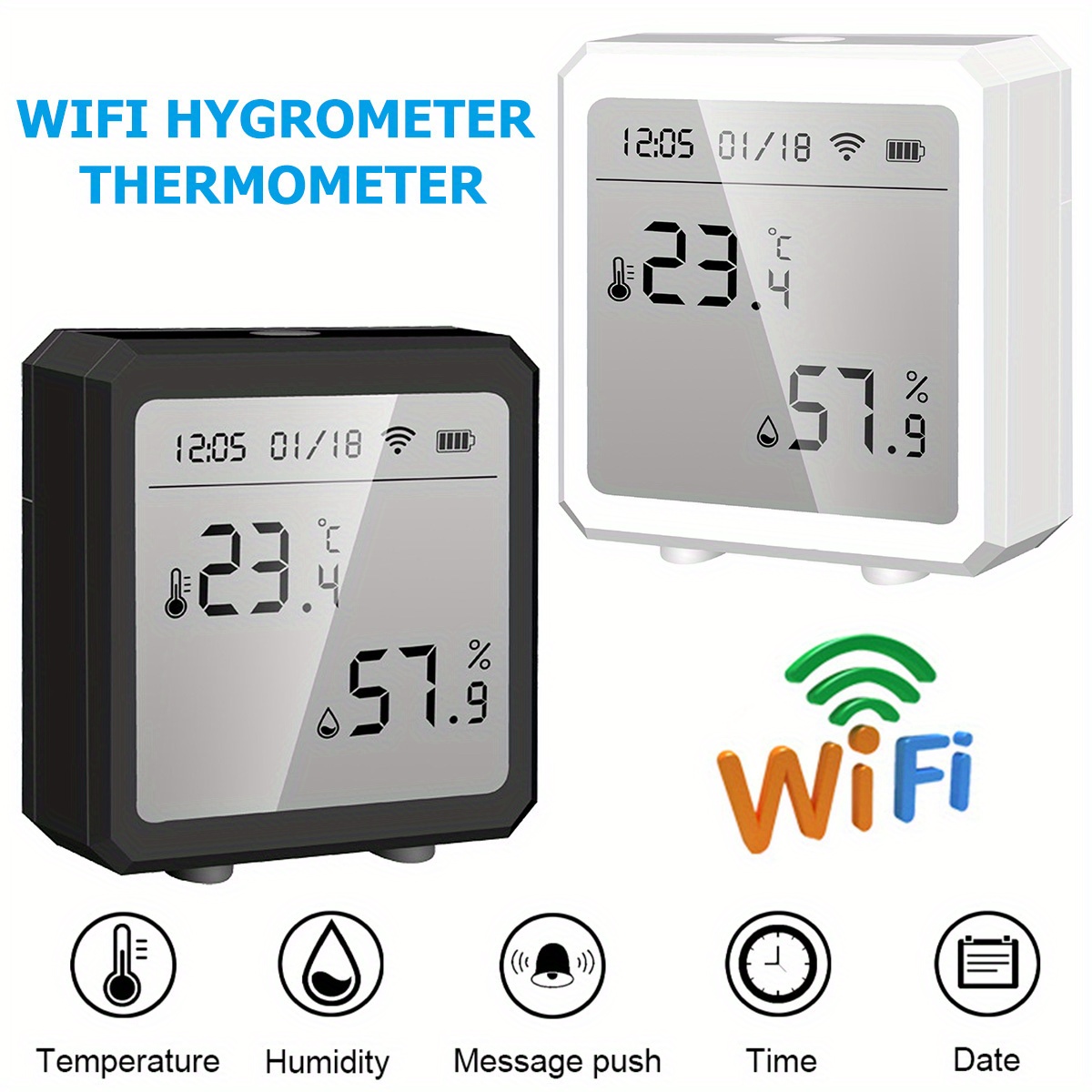 ThermoPro WiFi Thermometer Hygrometer TP90, Compatible with Alexa, Smart Humidity Temperature Sensor with App, Wireless Home Temperature and Humidity