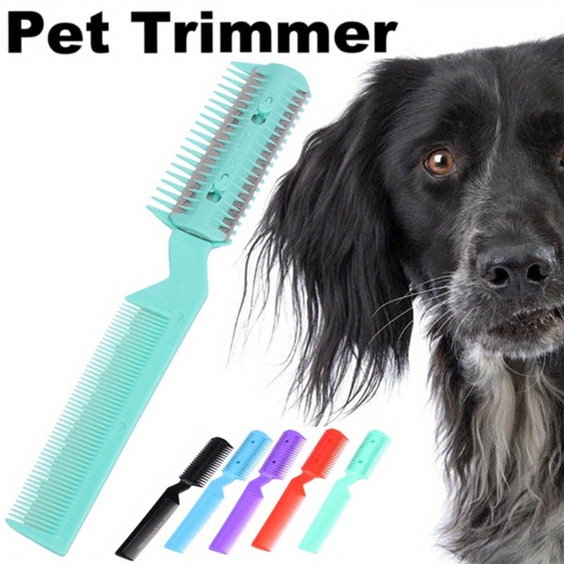 

Pet Hair Trimmer Comb With 2 Blades Thinning Dog Cat Combs Dog Cat Hair Remover Hair Brush