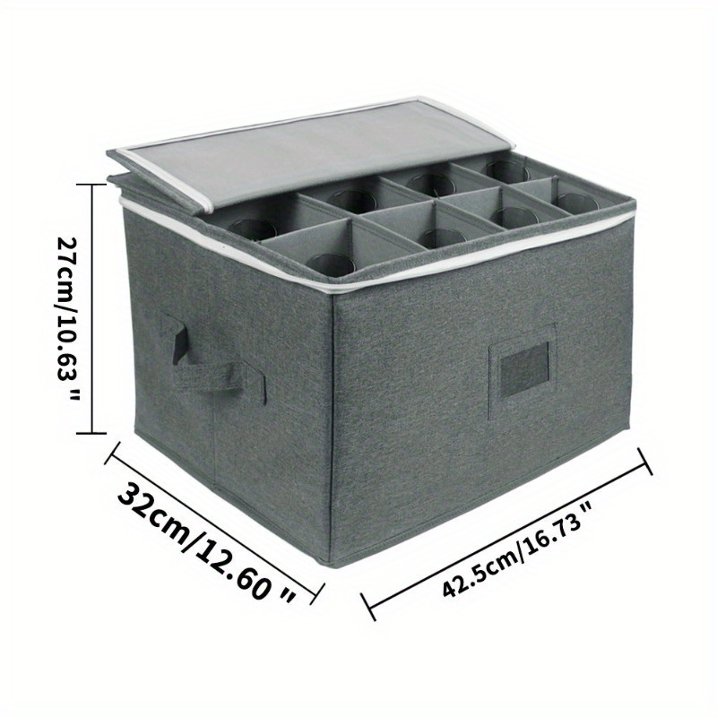 1pc Wine Glasses Storage Container With Dividers Box For Glassware Glasses  Foldable Storage Box Household Supplies, Check Out Today's Deals Now