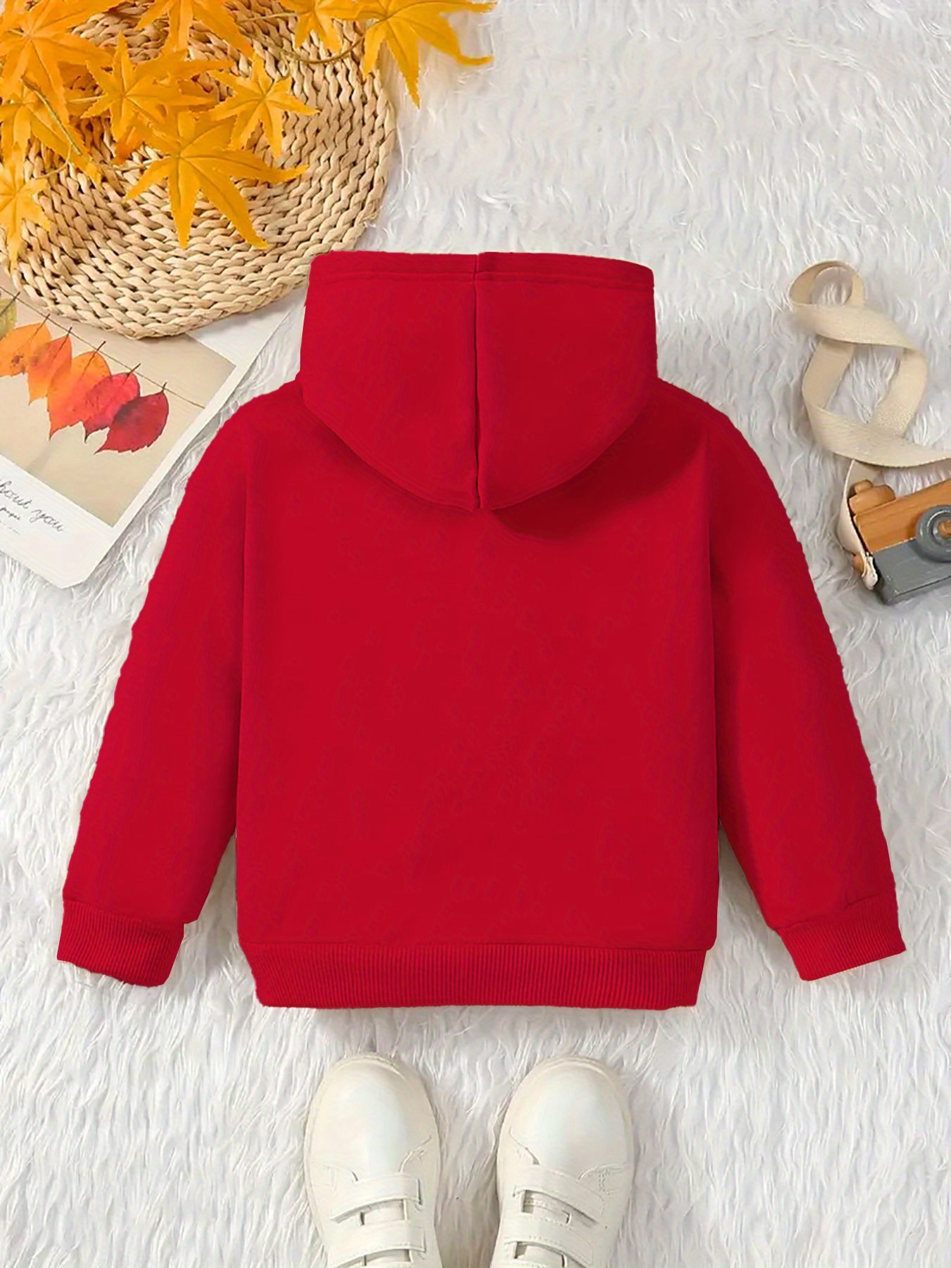 Shop Girls Sweatshirt Printed design with zipper red at Woollen Wear