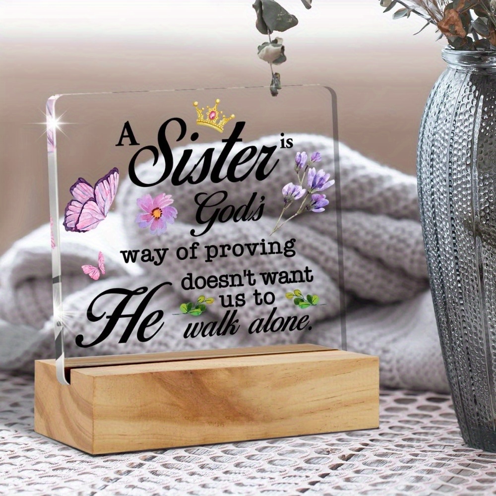 1 Pieza, Regalo Inspirador Para Hermanas Cristianas, Versículo Bíblico,  Decoración De Escritorio Para La Mejor Hermana, A Sisters Is God's Way Of  Prov