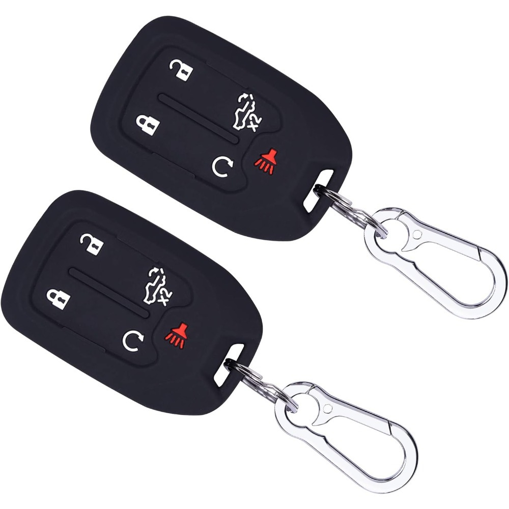 for GMC Key Fob Cover Car Key Shell with Fashion Keychain Fit for GMC  Acadia Terrain Yukon Chevrolet Chevy Suburban Tahoe Smart Key (5-Button  Blue)