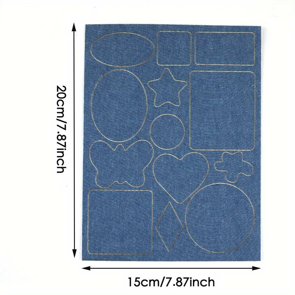 Denim Color Multi shaped Self adhesive Cloth Patch For Jeans - Temu