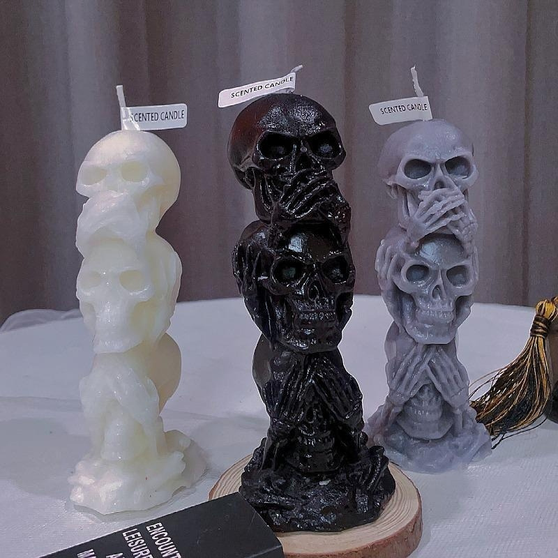 Horror Snake Skull Halloween Candle Diy Resin Plaster - Temu