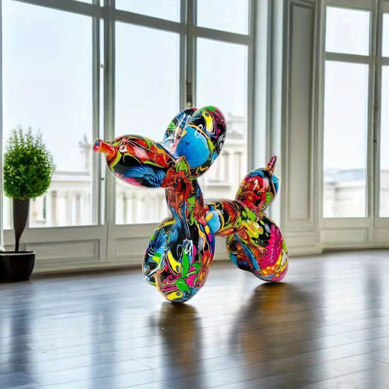 Statua E Scultura Di Cane Di Palloncino, Decorazione Animale Di Palloncino  Graffiti, Arredamento Moderno Per La Casa, Decorazione Scultura Da Tavolino  / Da Ufficio / D'ingresso Per La Sala D'attesa, Decorazione Da