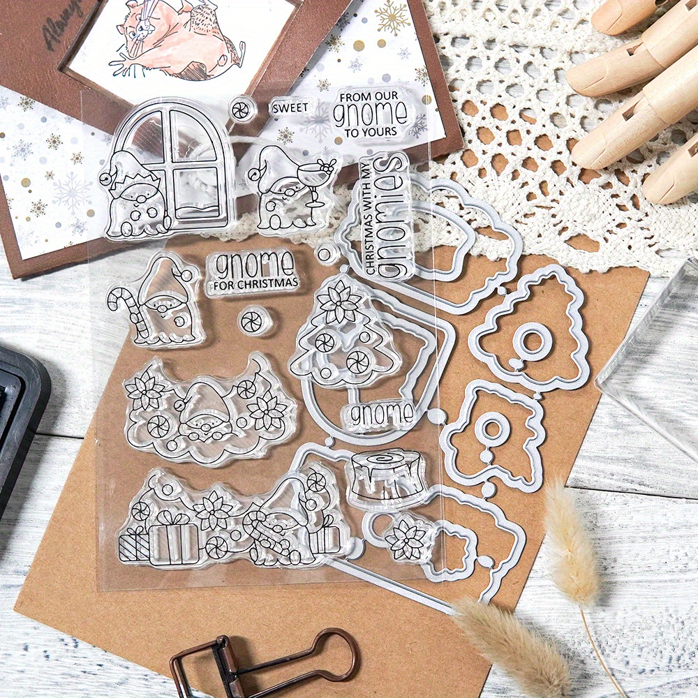 Wreath Silicone Clear Stamp and Die Sets for Card Making, DIY Embossing  Photo Album Decorative Craft