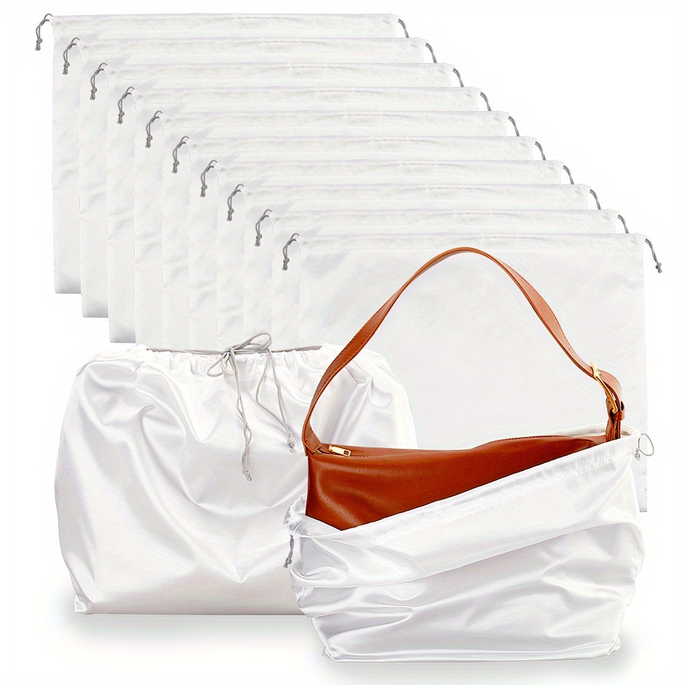 Paquete de 15 bolsos de mano para guardar el polvo transparente.