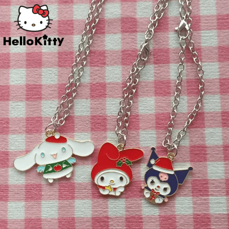 Cute Cartoon Hello Kitty Women Necklace Ornaments, Y2K Cinnamoroll Kuormi Creative Chain, Fashion Versatile Melody, Christmas Gifts, Pendants