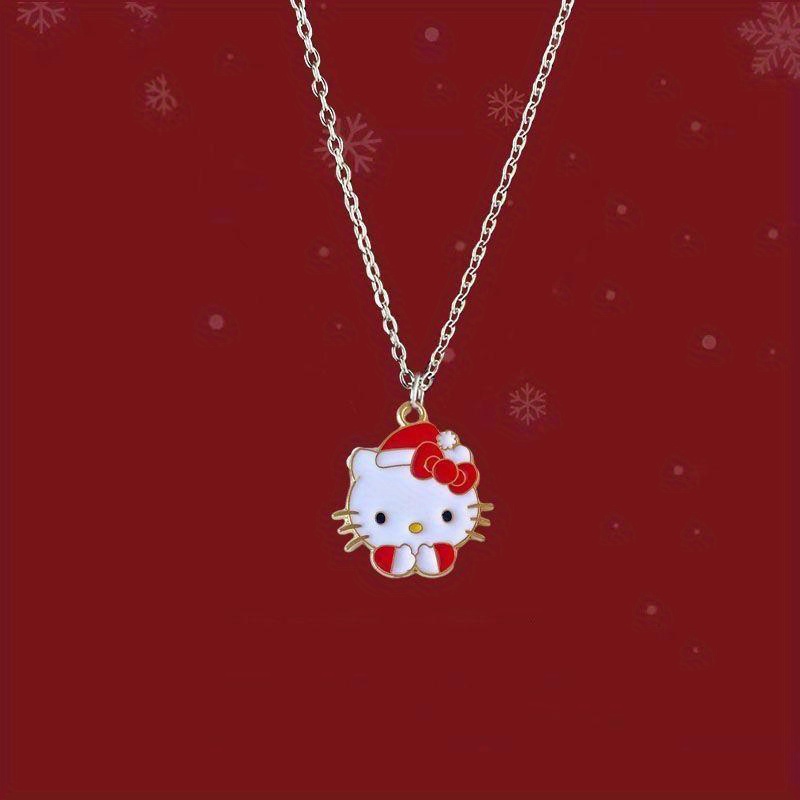 4pcs Christmas Gift Hello Kitty Melody Necklace, Y2K New Cute Cartoon Kuromi Women Adjustable Clavicle Chain, Fashion Couples Versatile Pendant