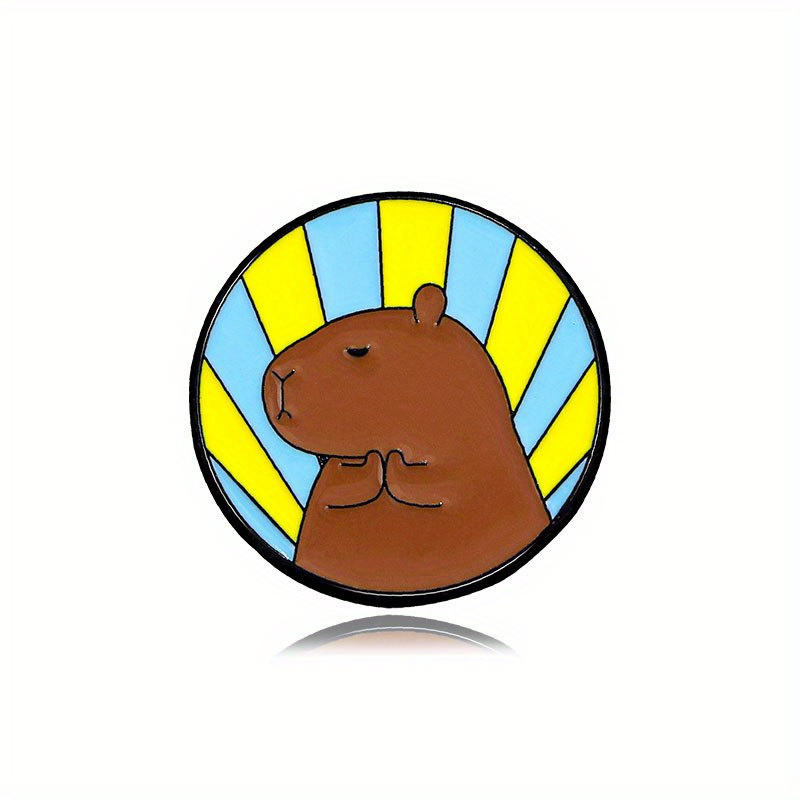 Cartoon Capybara Animal Theme Brooch Cute Animal Theme - Temu