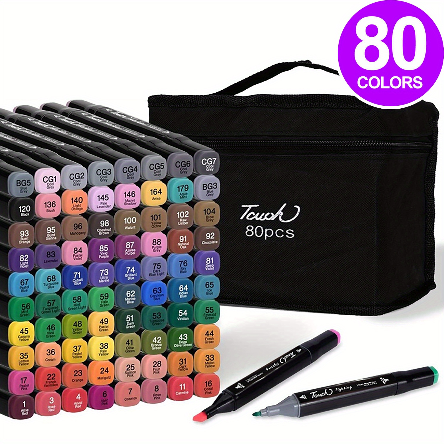 80pcs Anime Drawing Pens, Watercolor Notebook Marker Pens Set, Color  Painting Double-ended Markers Halloween Christmas Gift