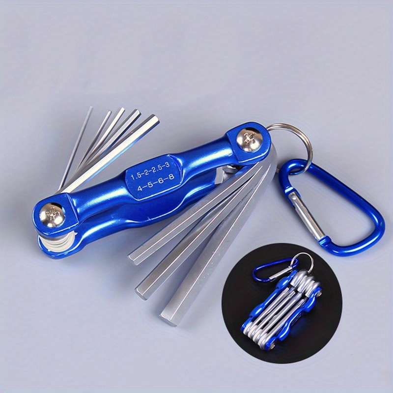 

Folding Hex Wrench Metal Metric Allen Wrench Set Hexagonal Screwdriver Hex Key Wrenches Allen Keys Hand Tool Portable Set With Car Keychain Repair
