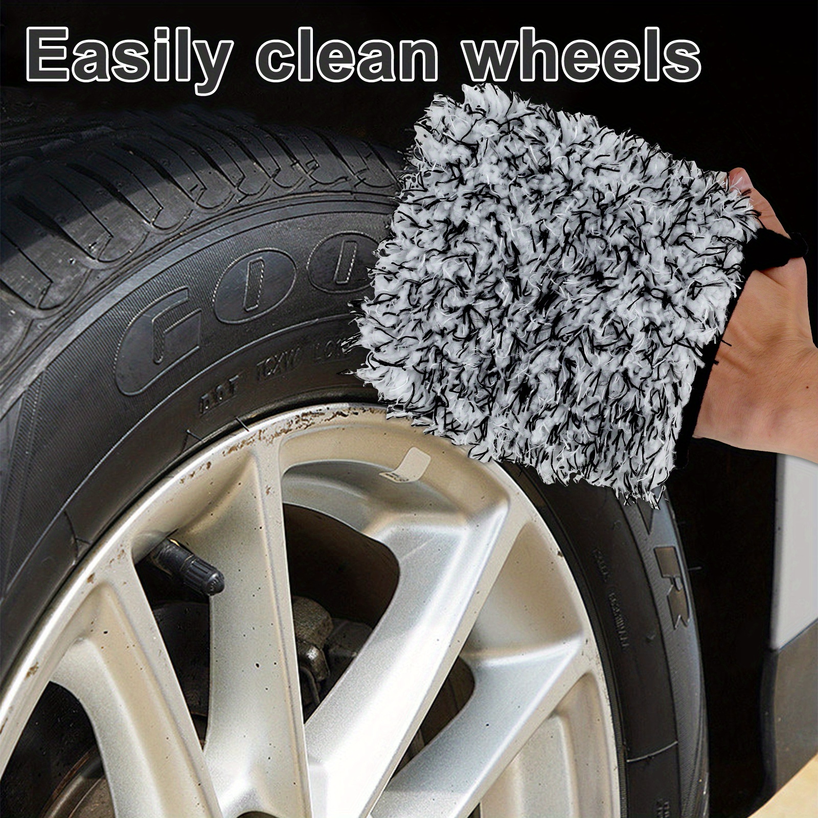 2Pcs Clay Mitt Non-Scratch Fiber Auto Detailing Mitt Reusable Car