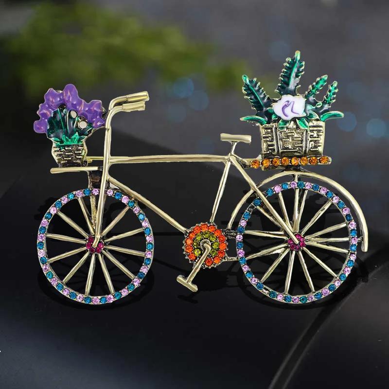 Broches De Cristal De Imitaci n Esmaltados Para Bicicleta Para Hombre Insignias De Bicicleta Retro De Moda Para Banquete De Fiesta 1 Ud