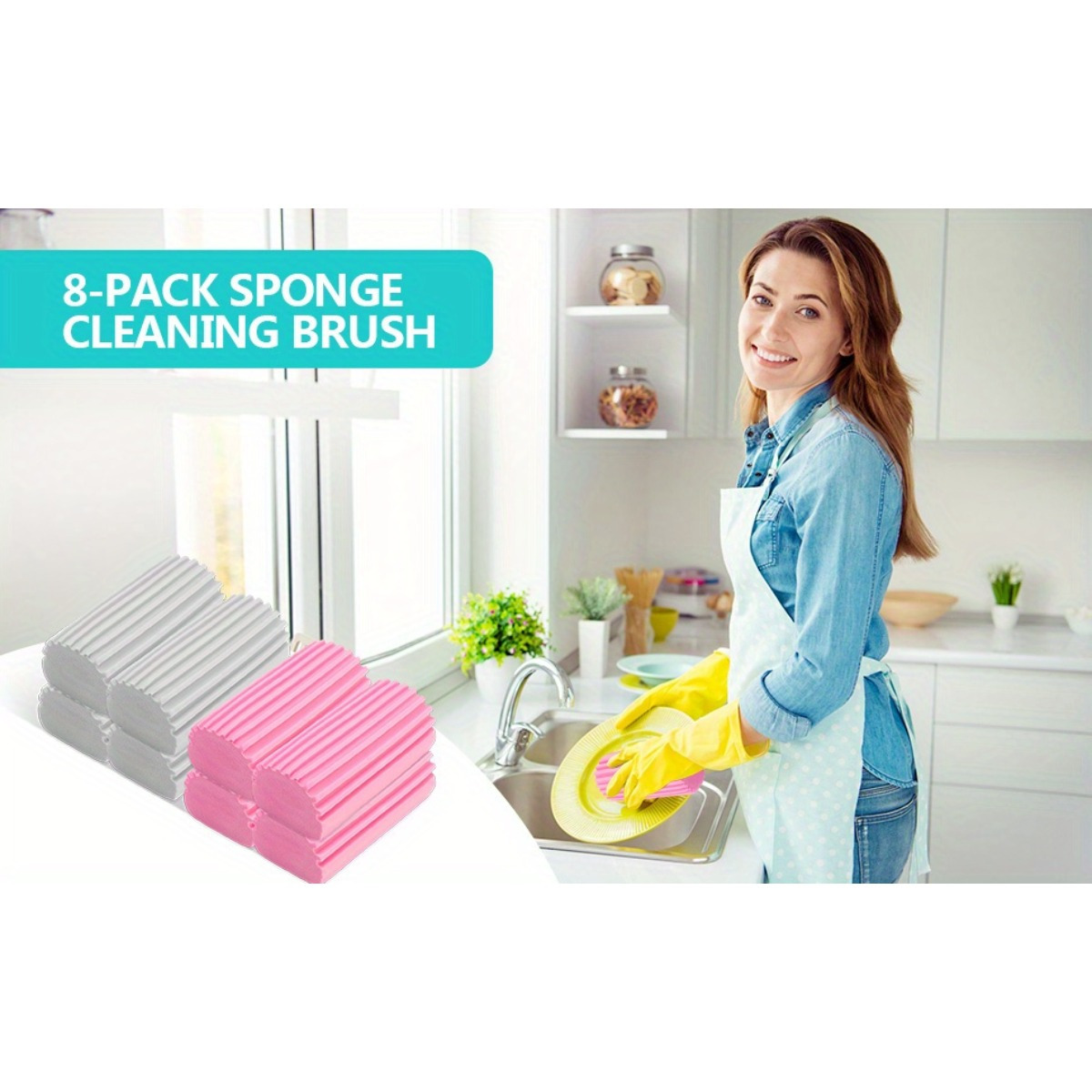  8-Pack Damp Clean Duster Sponge, Sponge Cleaning Brush,Scraping Duster  Sponge Sponge for Cleaning Venetian & Wooden Blinds, Vents, Radiators,  Skirting Boards, Cobwebs, Traps Dust (Gray & Pink) : Health & Household