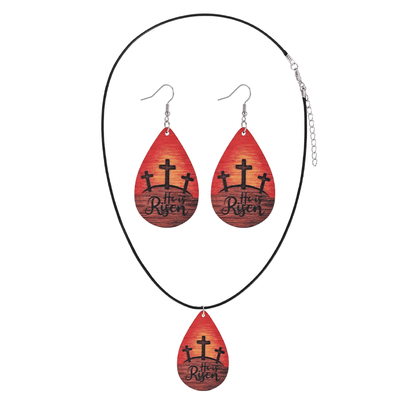 Boho-Chic 3pc Wooden Jewelry Set for Women