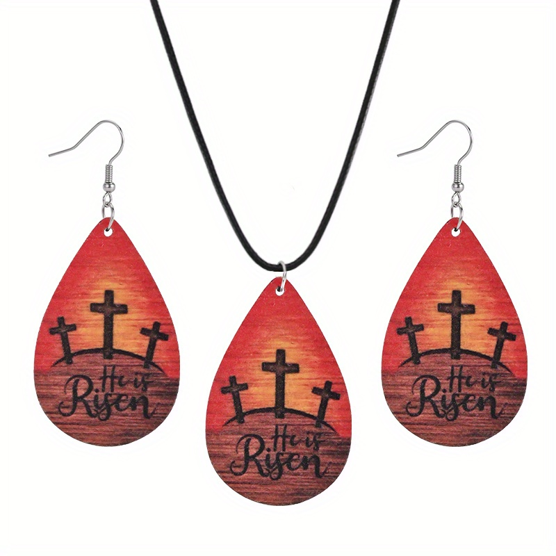Boho-Chic 3pc Wooden Jewelry Set for Women