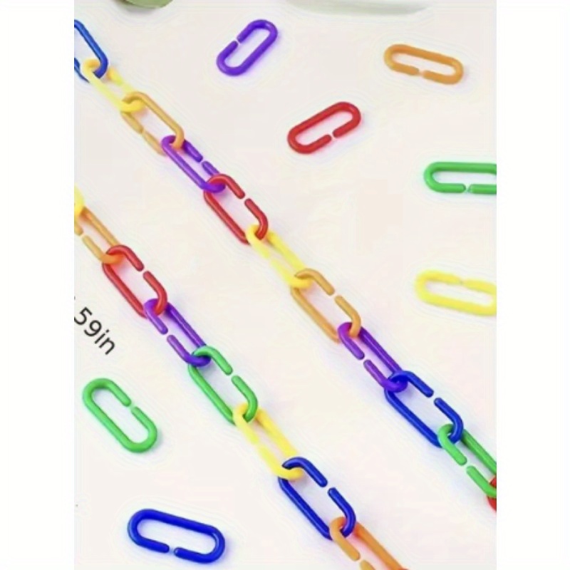 Plastic Chain Link Bird Toys Mixed Colors Rainbow Diy C - Temu