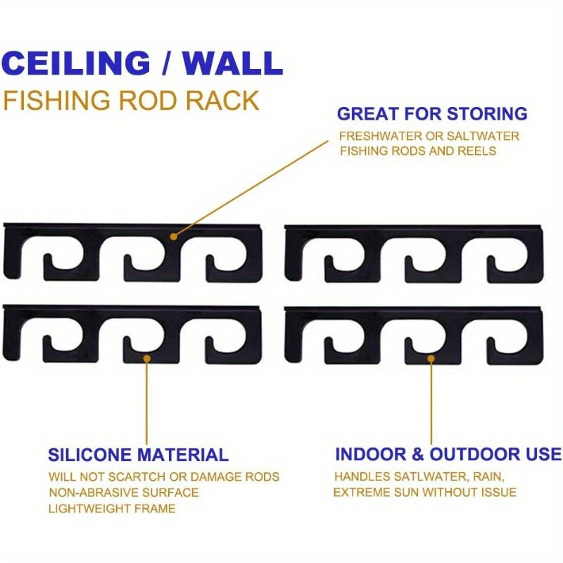 Fishing Rod Racks Fishing Pole Storage Stand Ceiling Wall - Temu