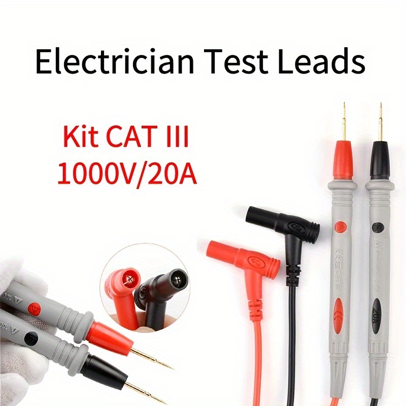 Electrical Multimeter Test Leads Set with Alligator Clips Test Hook Test  Probes Lead Professional Kit 1000V 10A CAT.II