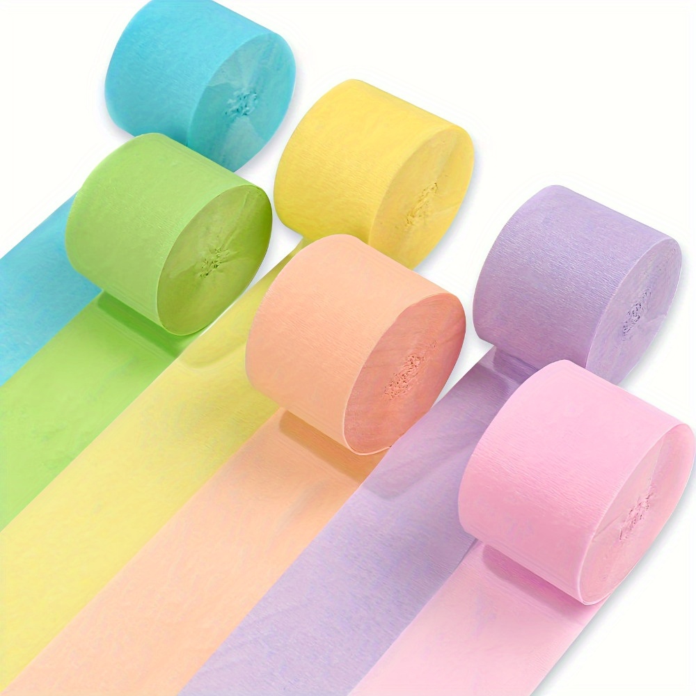  Crepe Paper Streamers (656ft x 1.8inch) - 8 Rolls & 8 Balloons  - Neon Pink Orange Yellow & Green Streamers for Birthday Party Decorations,  Backdrop, Arts & Crafts : Home & Kitchen