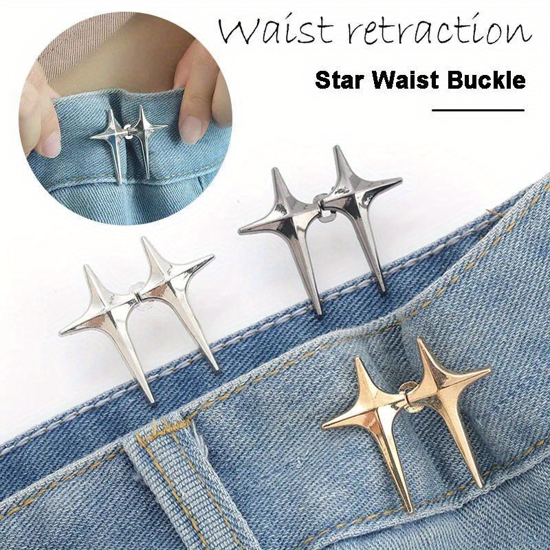 1 Pair Stars Buckle Pant Waist Tightener Detachable Waist Buttons Pins  Belts Accessories Pants Clips No Sewing Waistband Tightener
