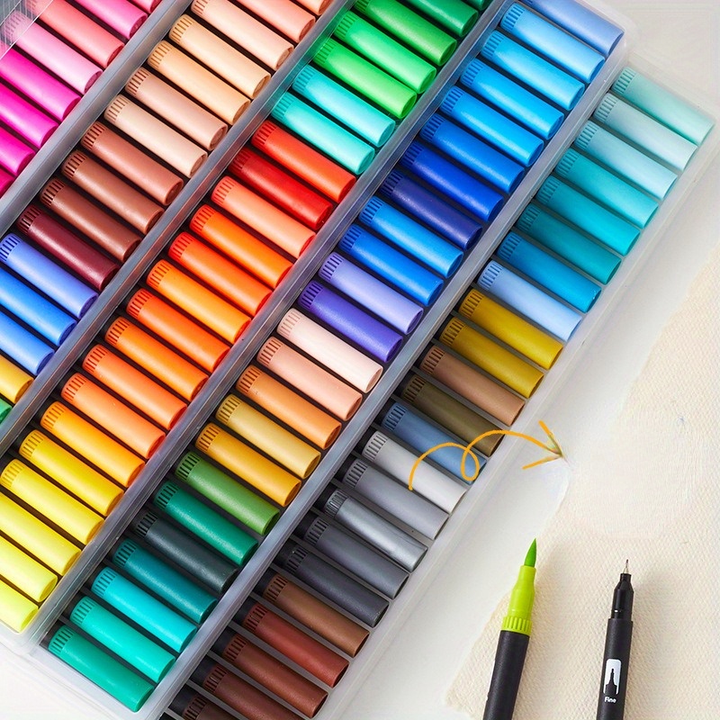 Penna A Doppia Testa Penna Per Acquerello Set Di Penne Colorate Studente  Penna A Gancio Morbido Linea Artistica Pittura 12 Colori Penna Per  Acquerello