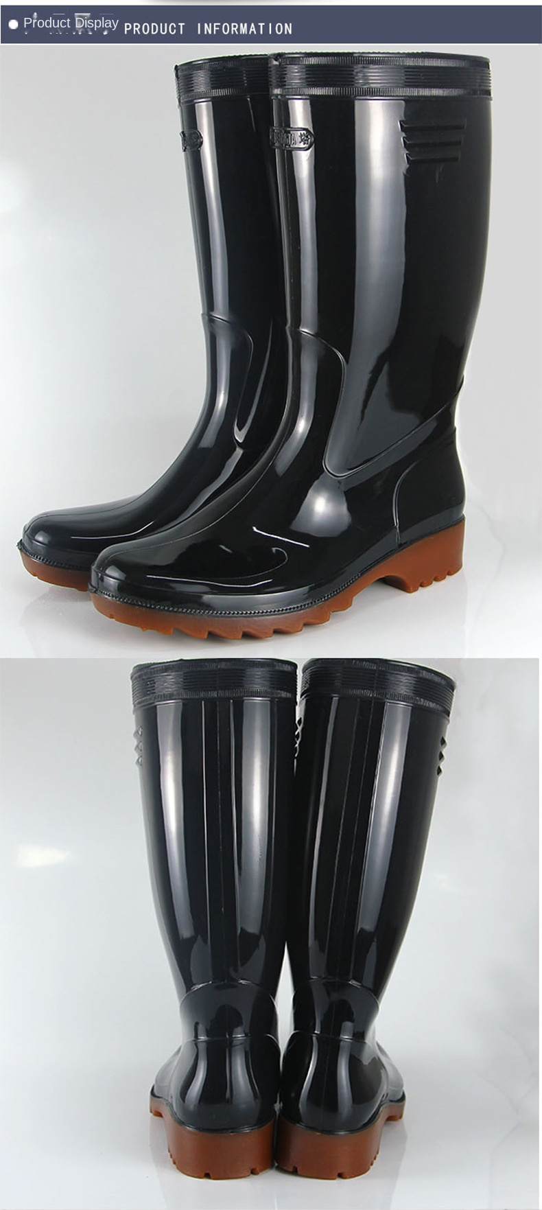 Rain Boots For Men, Waterproof Anti-Slipping Knee-high Rubber Boots For Outdoor, Fishing Work And Garden Shoes