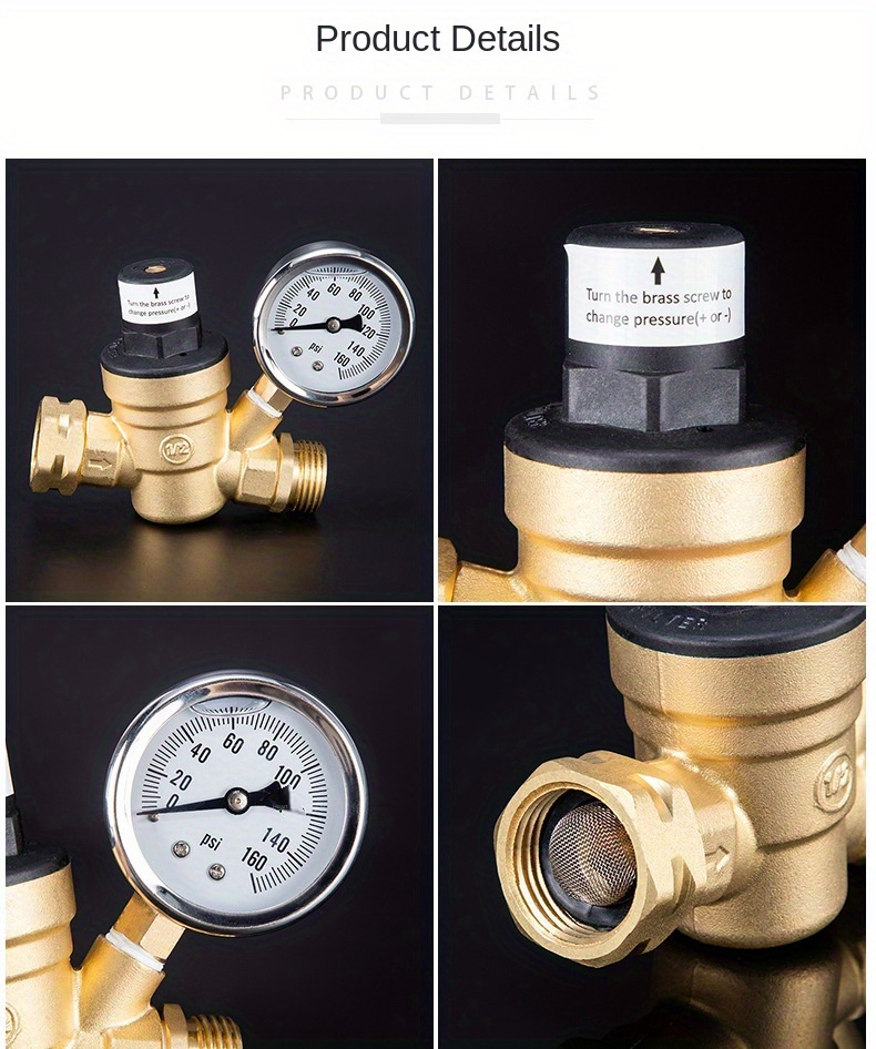 Lead free Brass Rv Water Pressure Regulator Valve Adjustable - Temu