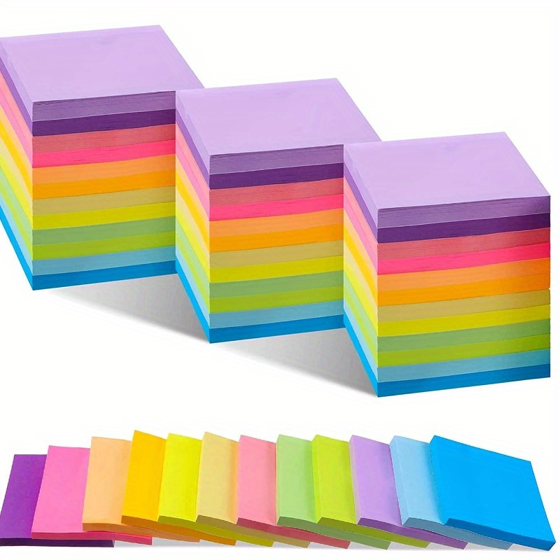 3*3inch Colorful Sticky Notes Fluorescent Sticky Notes Paper Stickable  Primary School Students Special Note Sticky Stickers Large Sticky Notes  Instan