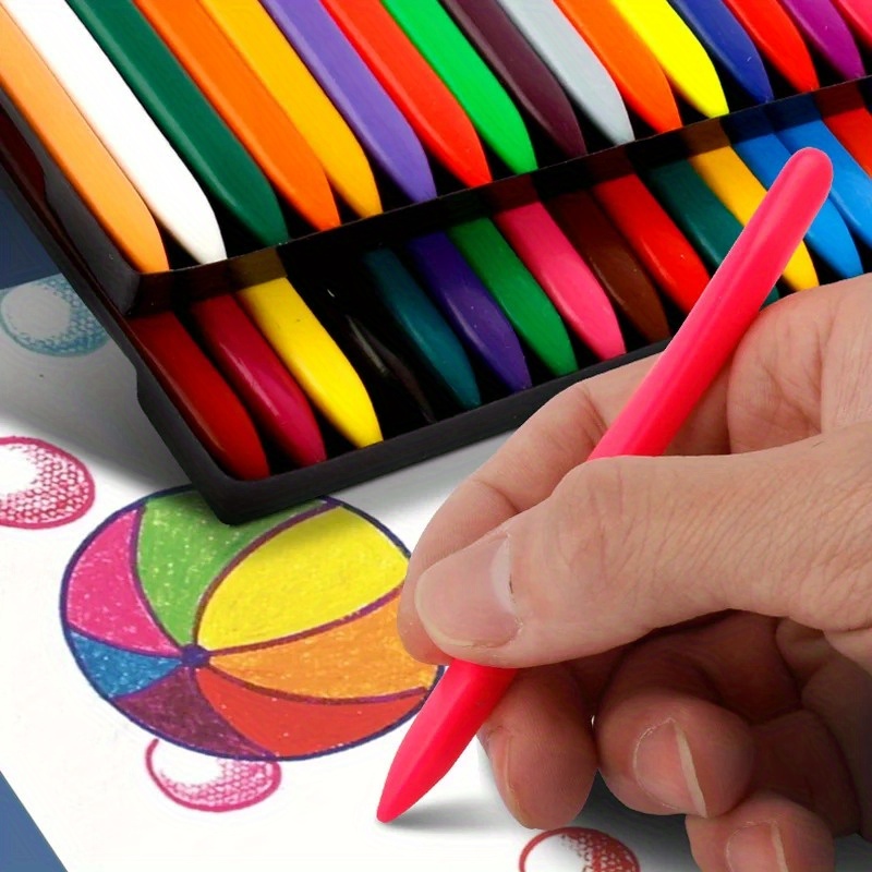 24pcs Triangular Crayons Non-stick Hand Double-head Plastic Paint