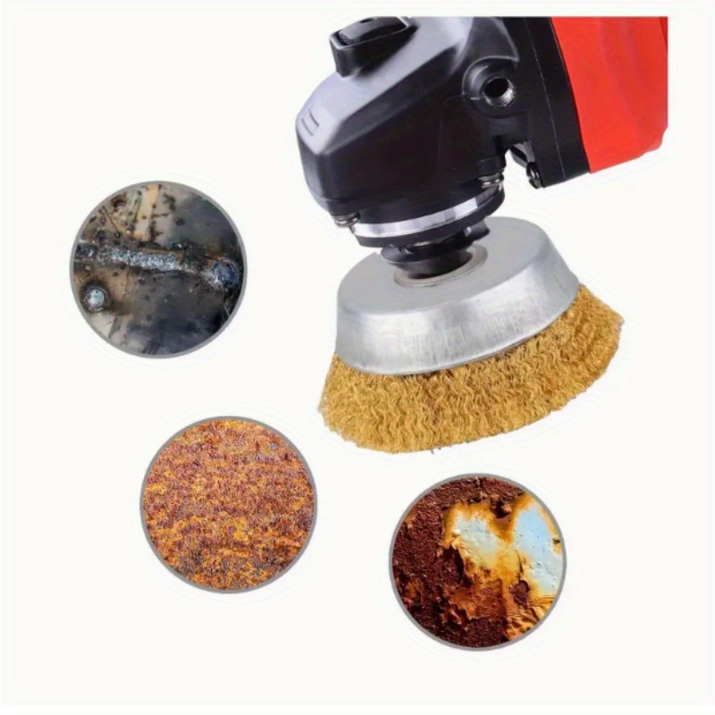 Steel Wire Brass Drill Brush Mini Dremel Drill Polishing Grinding Head  Plated Wheels Brushes Drill Rotary T-shaped Accessories