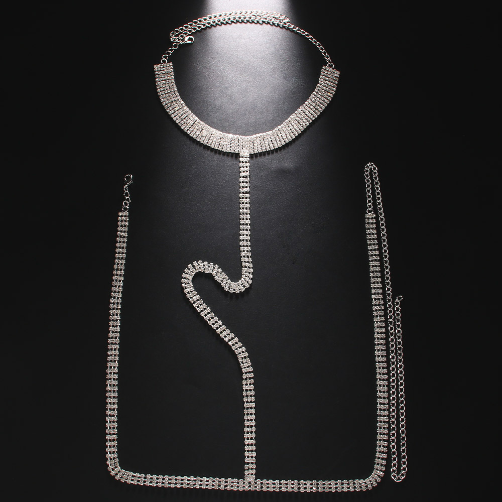 Men's Body Chain Fashion Rhinestone Chest Chain Necklace - Temu