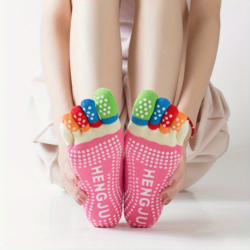 Colorful Five Finger Socks Yoga Socks Non slip Sport Socks - Temu