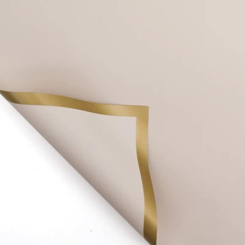 Gold Edge White Floral Wrapping Paper - 20 Sheets