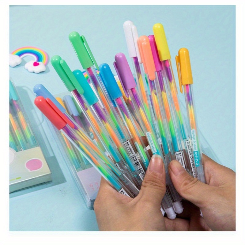 6pcs Colorful Gel Pen Creative Journal Pen Multi-color Pen Glitter Color  Pen Six-color Set