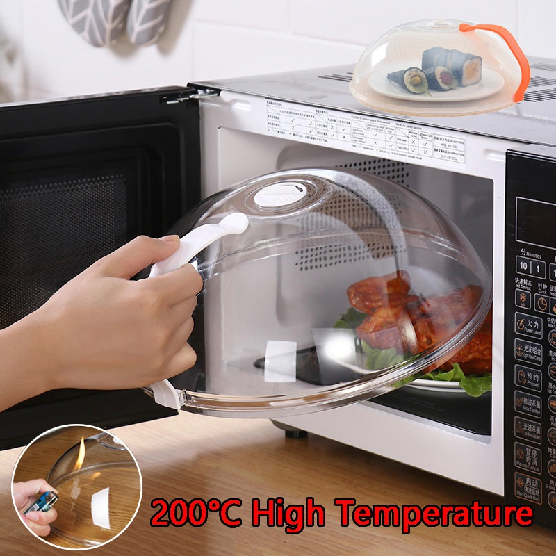 QCKJ Microwave Cover for Food, Microwave Splatter Cover Bpa-Free,  Multifunction Clear Thickened PC Material with Handle, Can Be Stack Up,  Keep