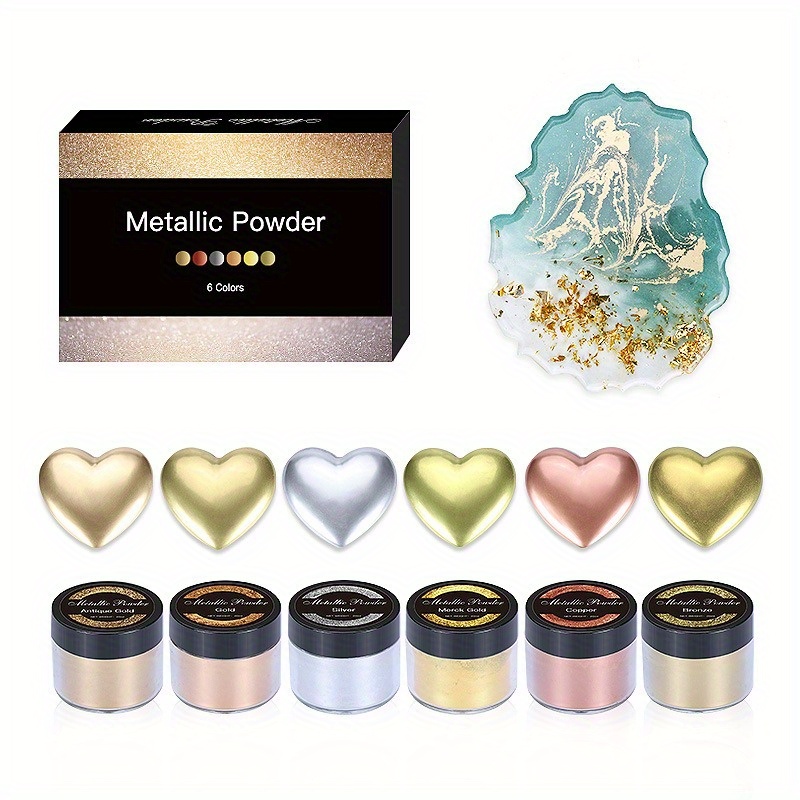 

1box 6 Colors Marble Crystal Glue Coloring Handmade Diy 6-color Metallic Powder Glitter Powder For Diy Resin Craft Making