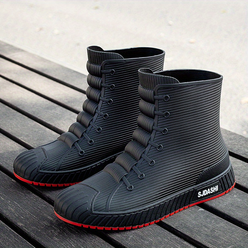 Men's Stylish Rain Boots, Non-slip Wear-resistant Waterproof Rain Shoes For Outdoor Working Fishing