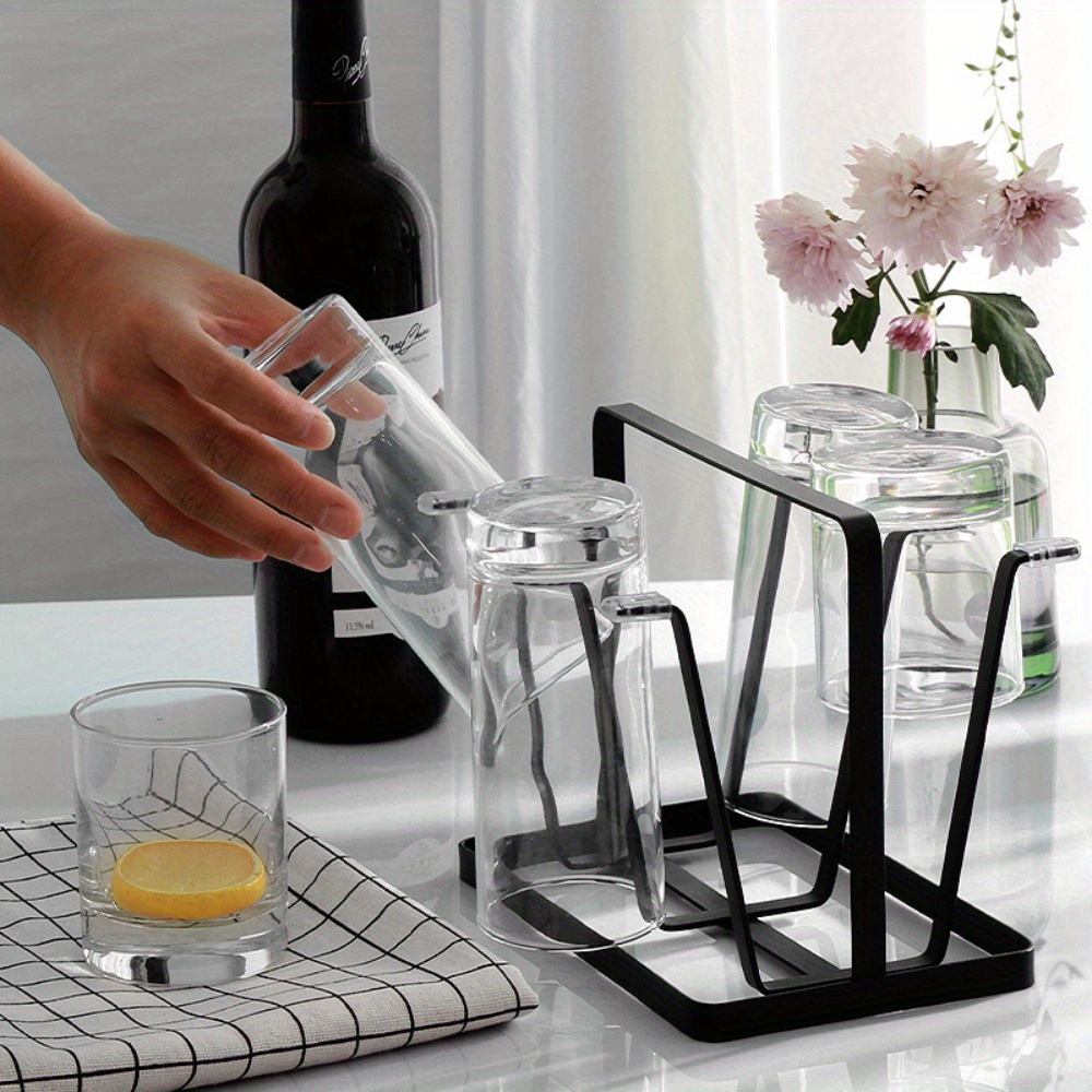 Efficient Cup Drying Rack With Drain Tray - Perfect For Drinking Glasses,  Sports Bottles, And Plastic Mugs - Kitchen Essential - Temu