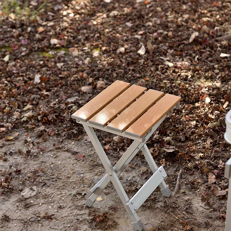 Solid Wood Portable Outdoor Folding Stool Fishing Chair - Temu