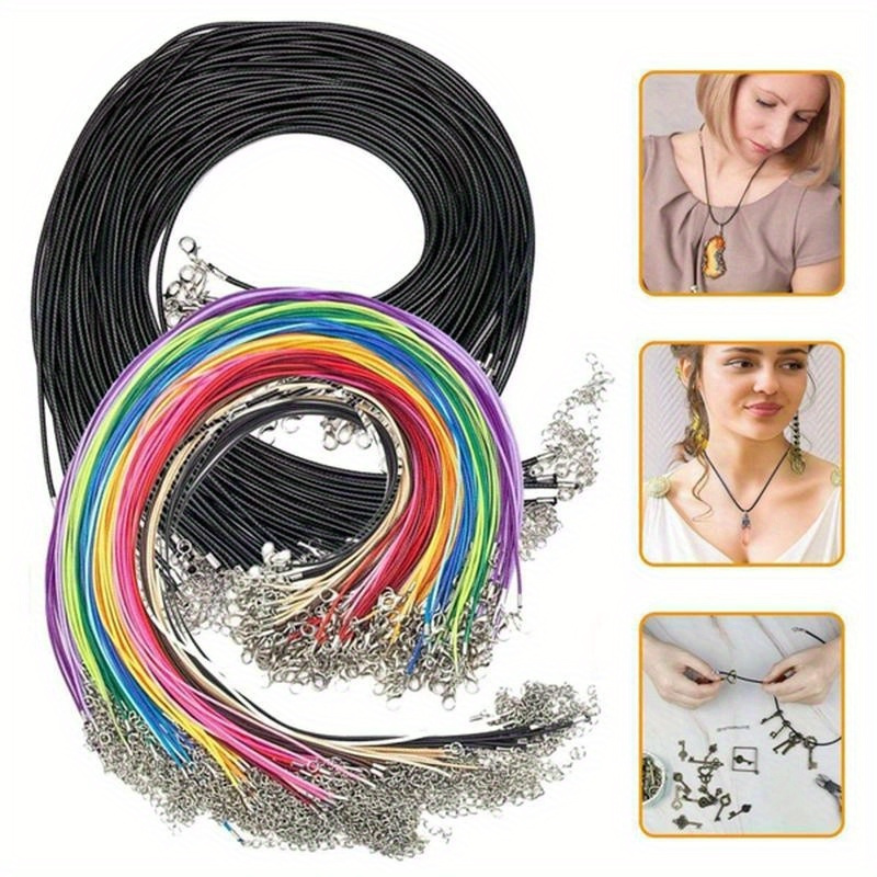 Waxed Leather Cord Diy Shiny Thread Jewelry String Strap - Temu