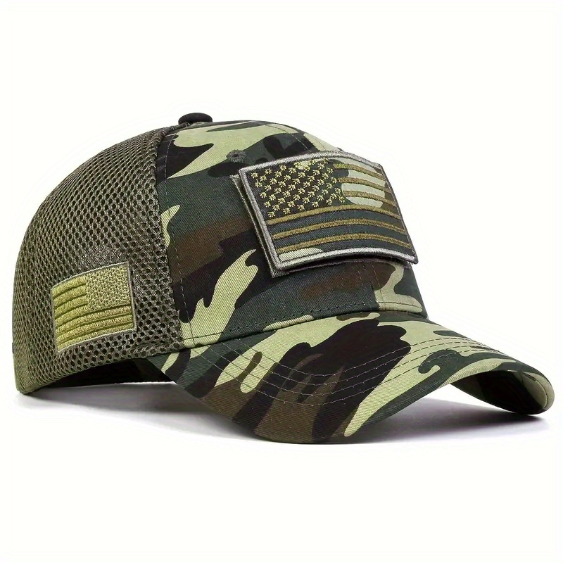 

American Flag Adjustable Baseball Cap Versatile Tactical Hat Curved Brim Camouflage Hats Suitable For Women & Men