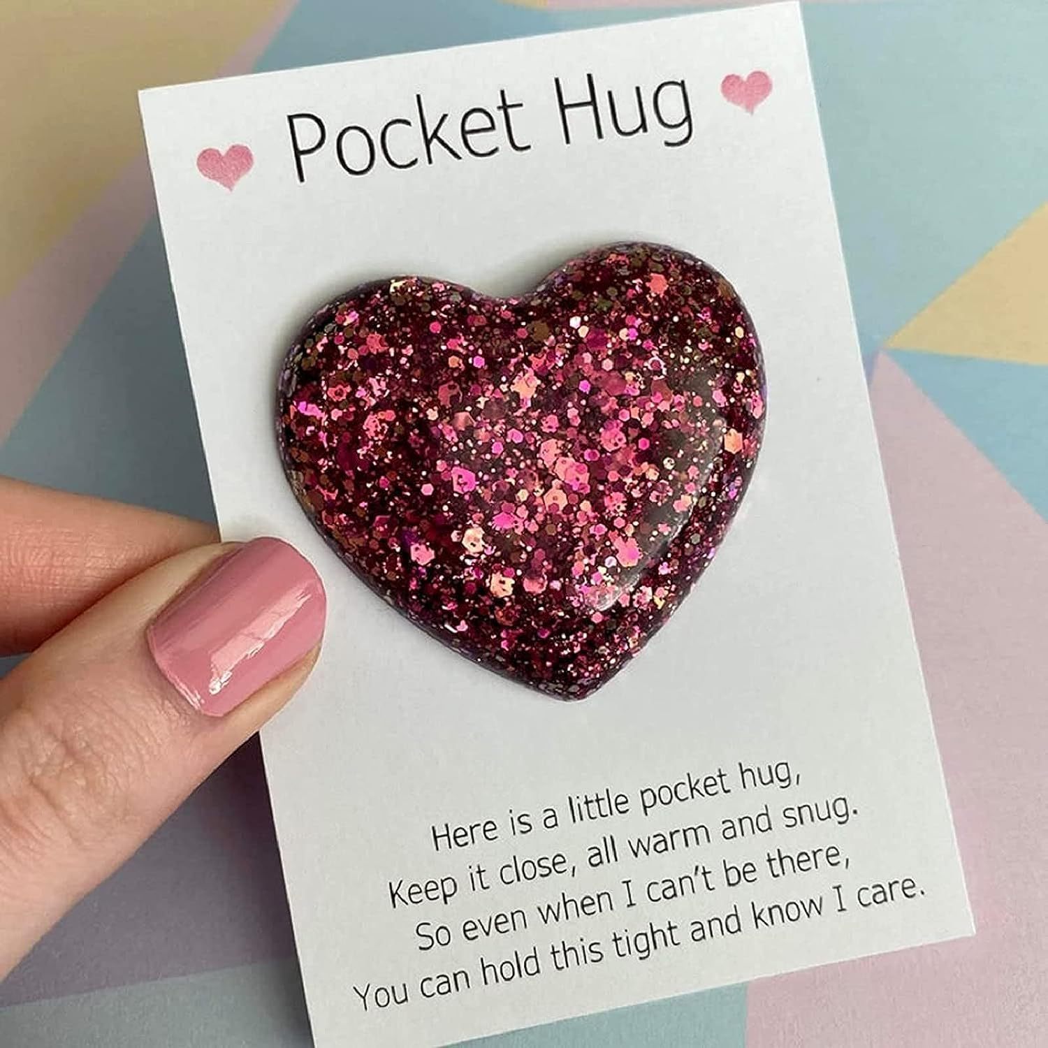 Heart Pocket Hug Keepsake Gifts Letterbox Gift Thinking - Temu