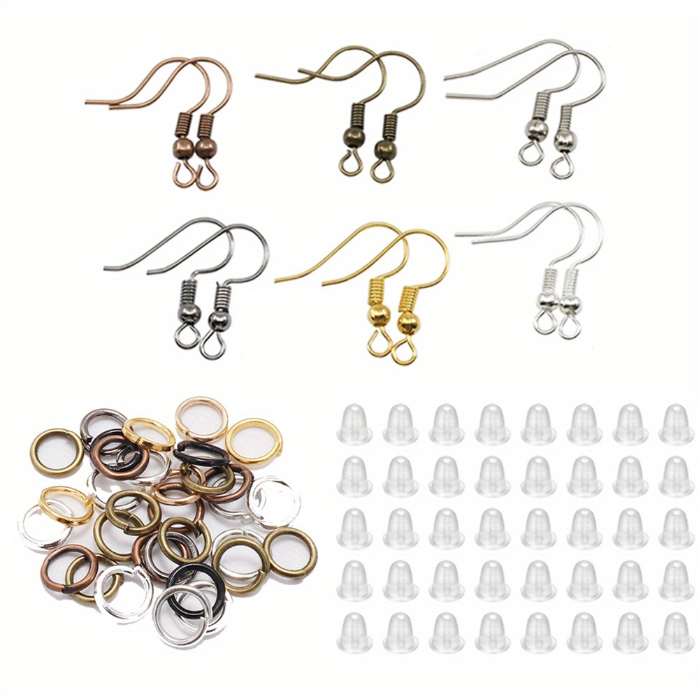 Earring Hook Kit Mix color Ear Wires Fish Hooks Open Jump - Temu