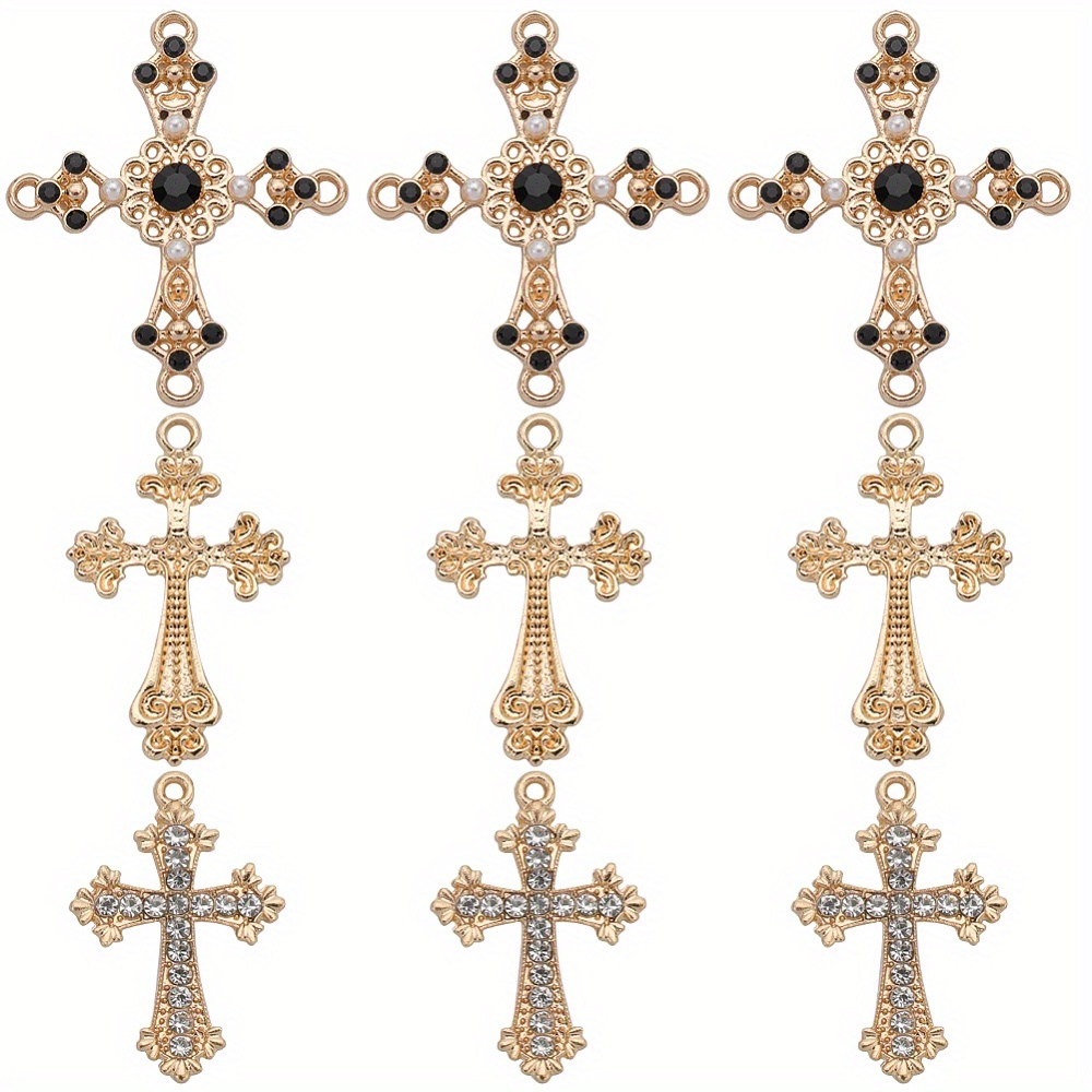 20pcs Silver Plated Hollow Out Cross Charms DIY Hollow Cross Pendants for Jewelry Making Handmade Necklace Earrings Accessories Small Business